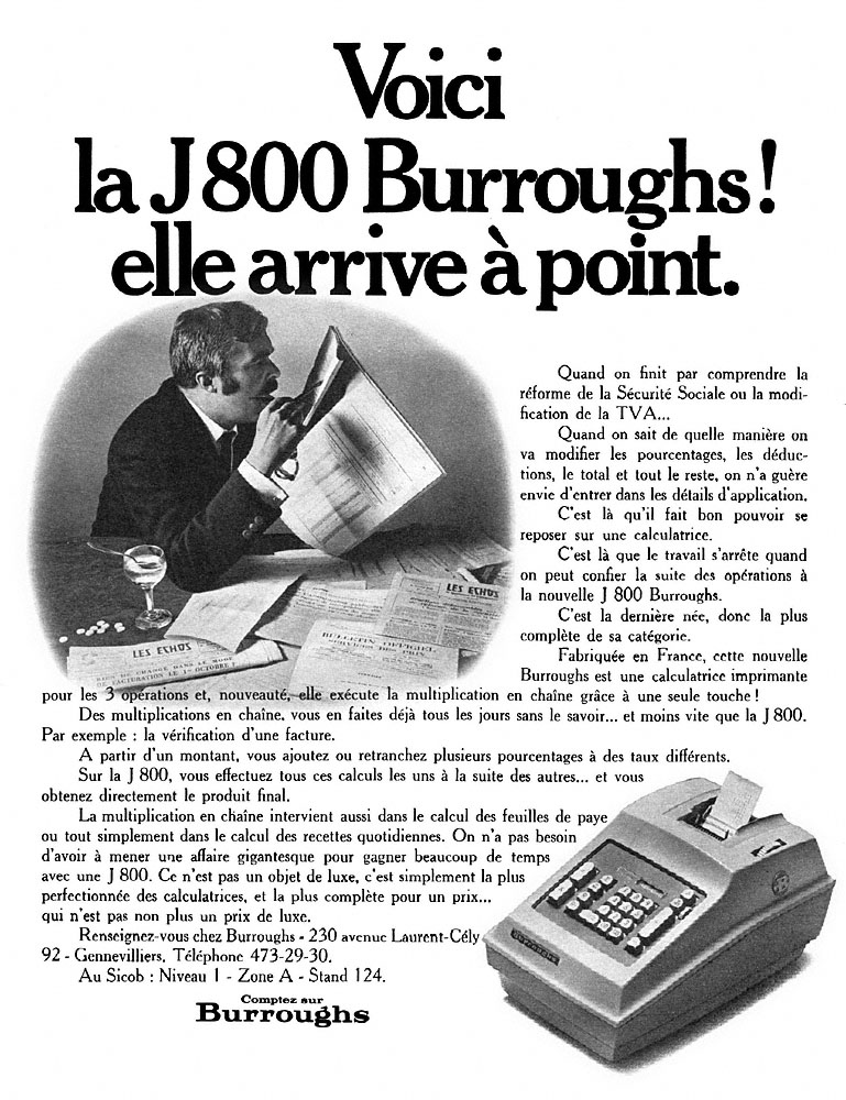 Publicit� Burroughs 1967