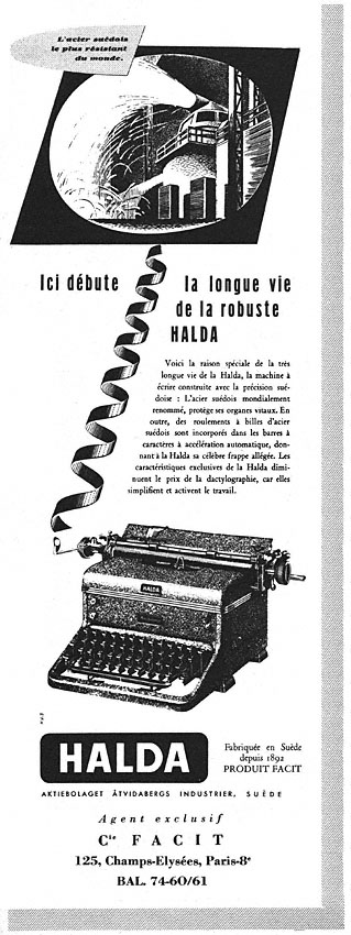 Publicité Halda 1952