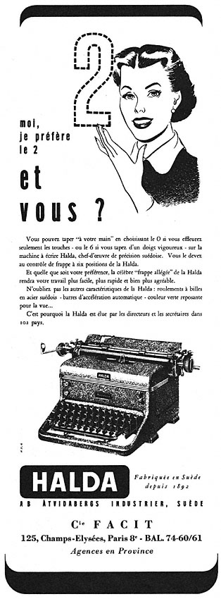 Publicité Halda 1952