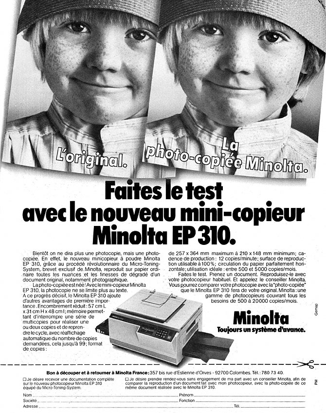 Publicité Minolta 1980