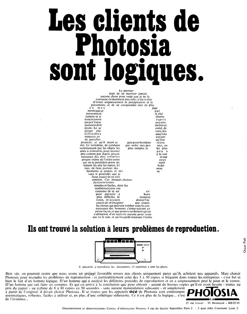 Publicit� Photosia 1966