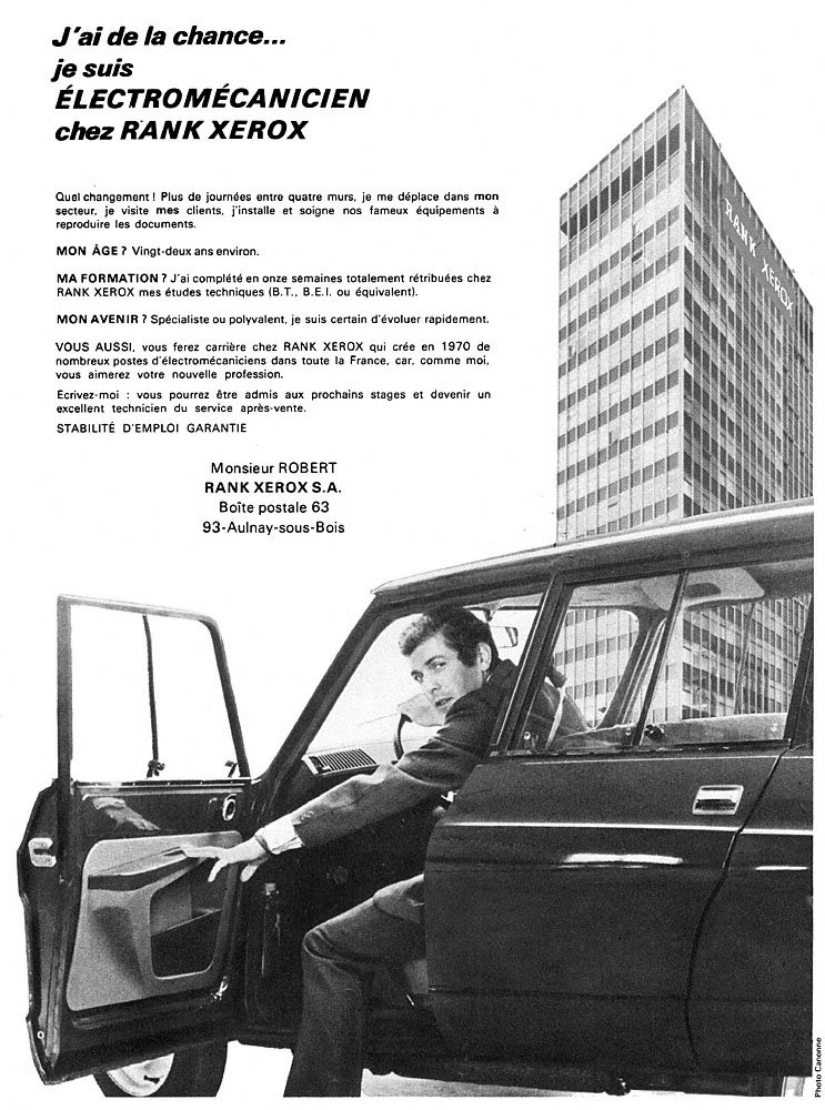 Publicit� Rank Xerox 1969