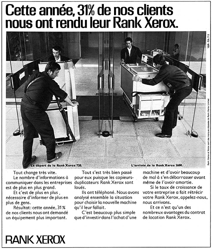 Publicité Rank Xerox 1973