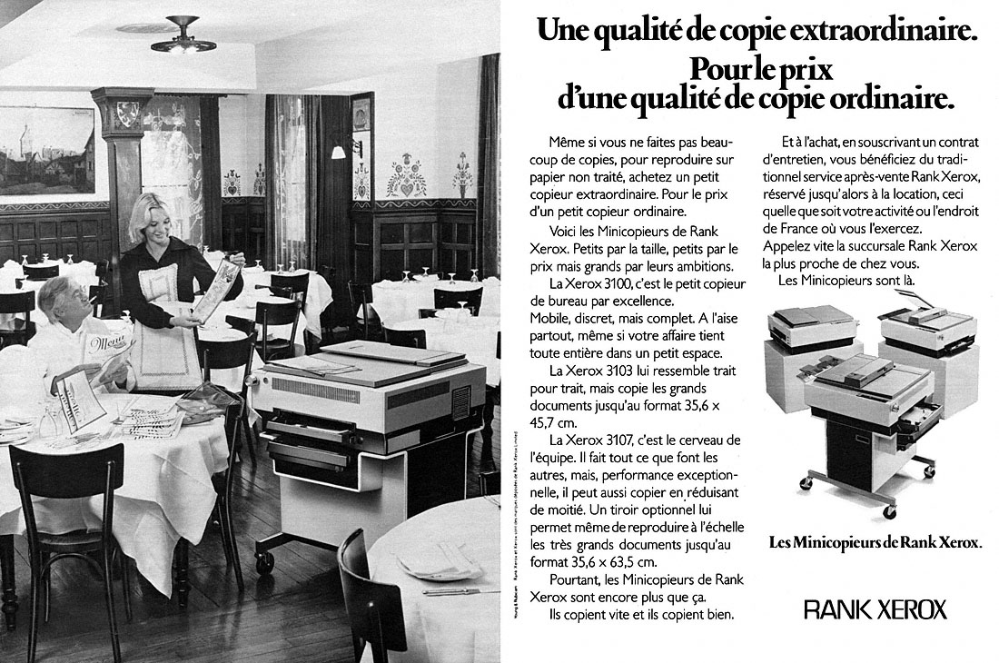 Publicité Rank Xerox 1977