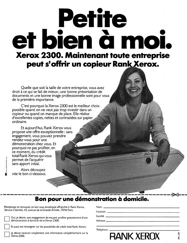 Publicité Rank Xerox 1981