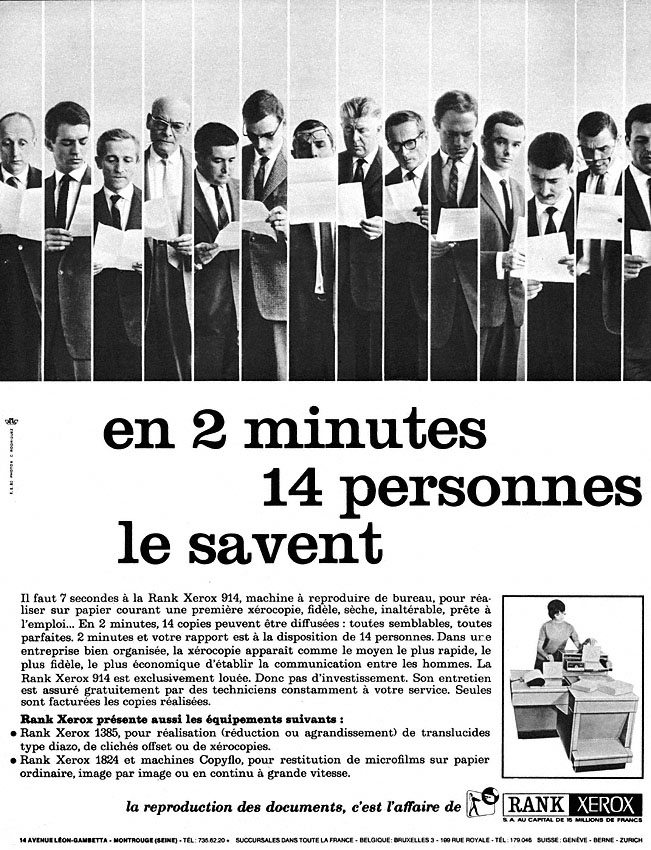 Publicité Rank Xerox 1964