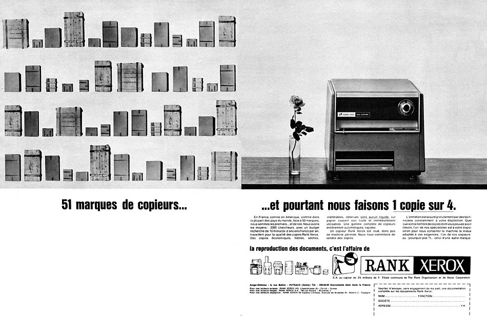 Publicité Rank Xerox 1966