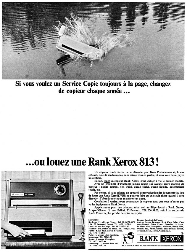 Publicité Rank Xerox 1966