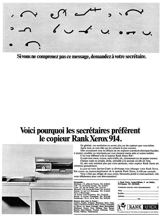 Publicité Rank Xerox 1967