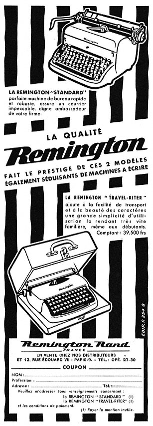 Publicité Remington 1957