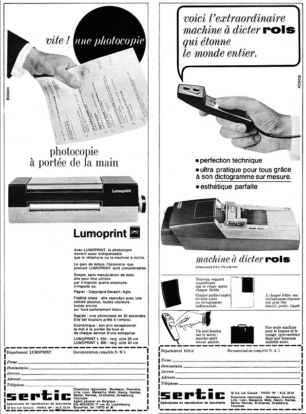 Publicité Sertic 1965