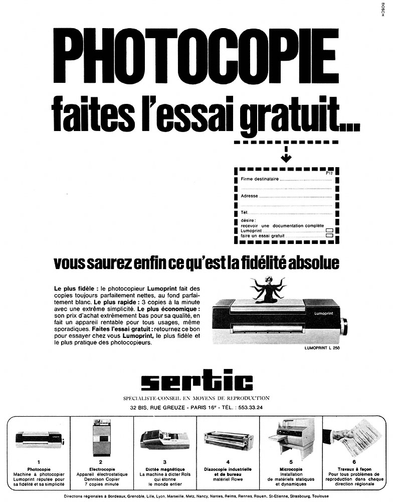 Publicit� Sertic 1966