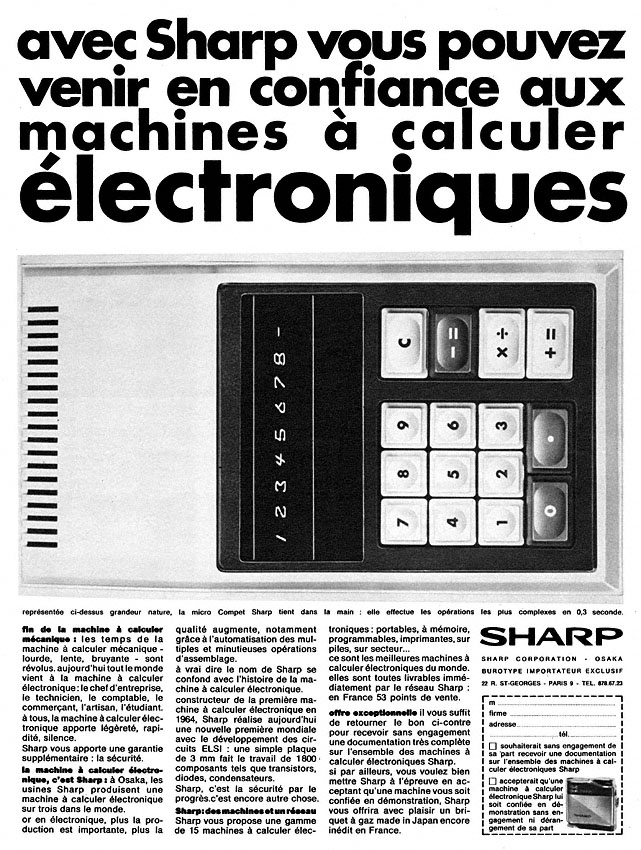 Publicité Sharp 1970