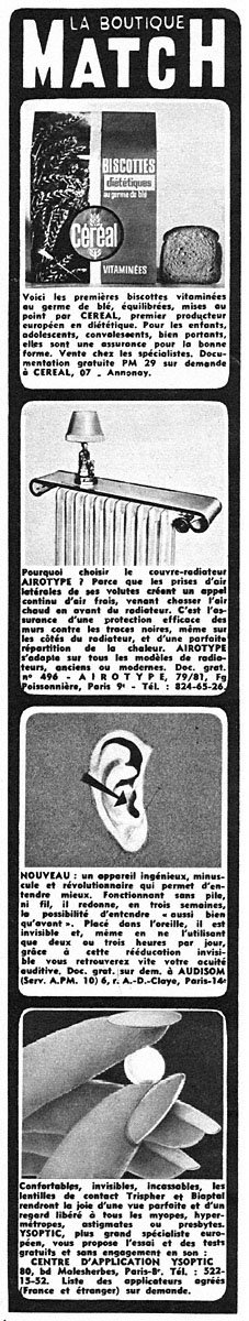 Publicit� Boutique Match 1969
