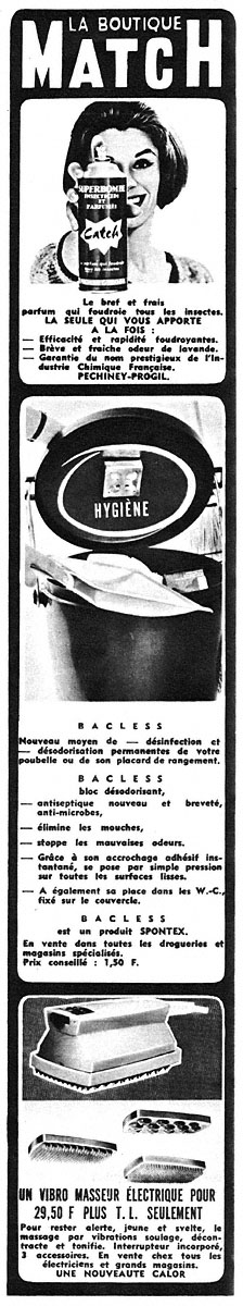 Publicité Boutique Match 1963