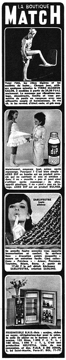 Publicité Boutique Match 1964