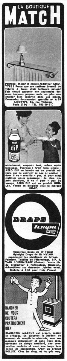 Publicité Boutique Match 1964