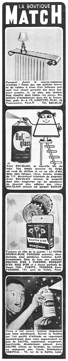 Publicit� Boutique Match 1965