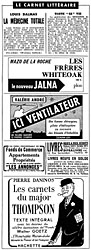 Publicit Carnet Litteraire 1954