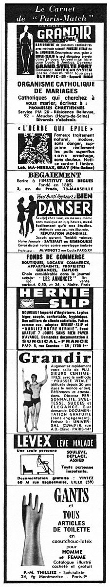 Publicit� Carnets Match 1969