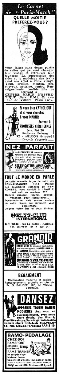 Publicité Carnets Match 1971
