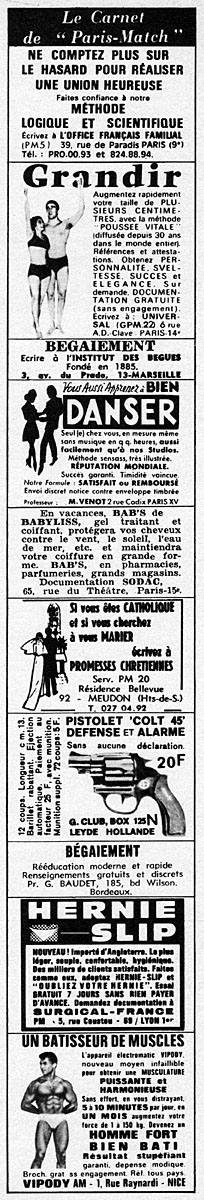 Publicité Carnets Match 1971
