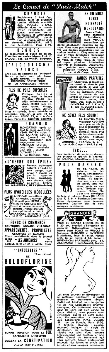 Publicité Carnets Match 1964