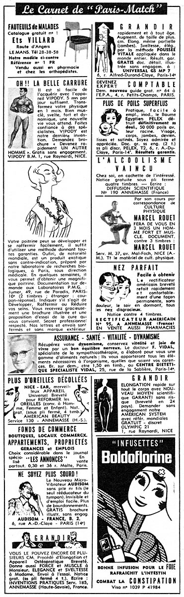 Publicit� Carnets Match 1964