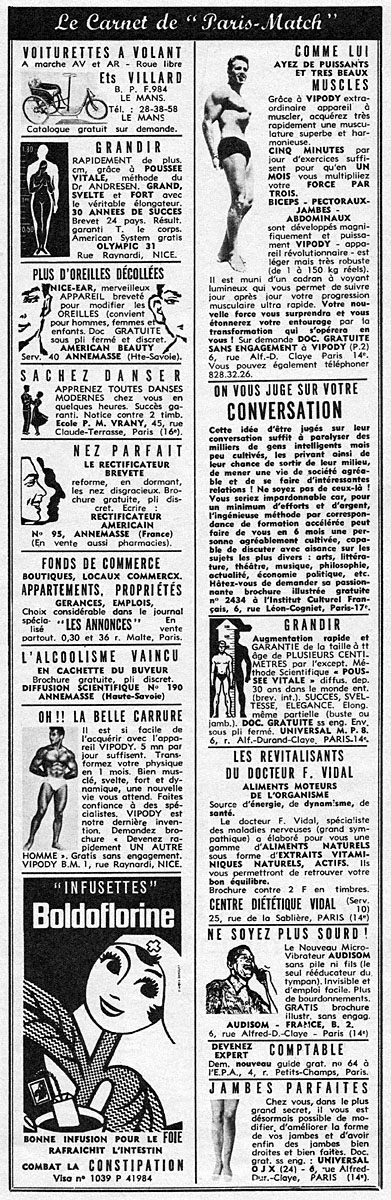 Publicité Carnets Match 1965