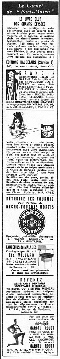 Publicit� Carnets Match 1966