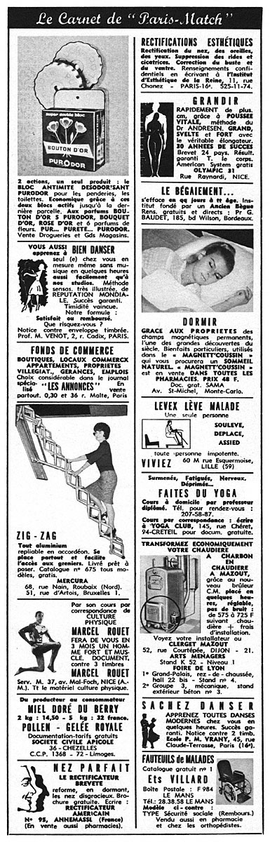 Publicit� Carnets Match 1967