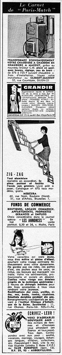 Publicité Carnets Match 1967