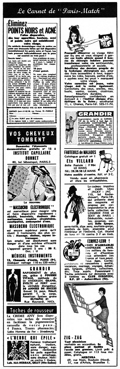 Publicité Carnets Match 1968