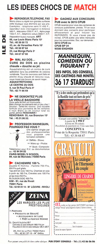 Publicité IdeesChoc 1992