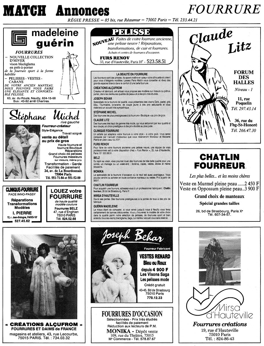 Publicité Parisiennes 1981