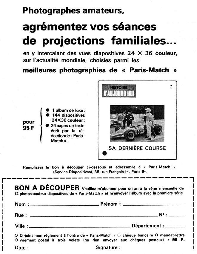 Publicité Photos Match 1968