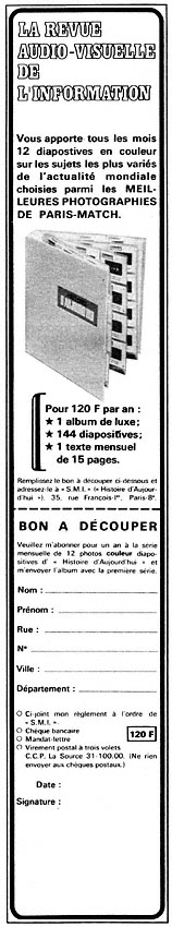 Publicité Photos Match 1970