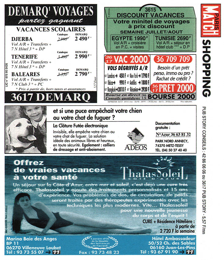 Publicité Shopping 1996