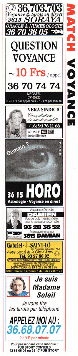 Publicité Voyance 1993