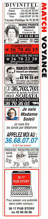 Publicité Voyance 1994