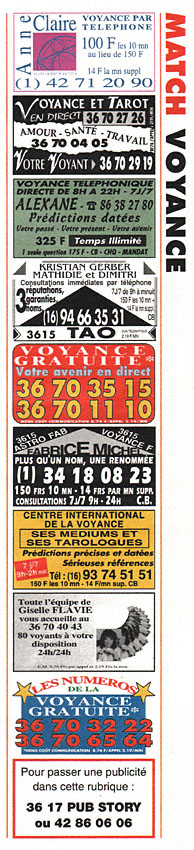 Publicité Voyance 1994