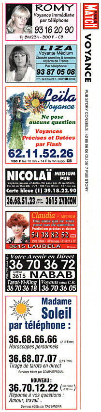 Publicité Voyance 1995