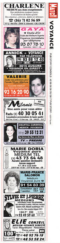 Publicité Voyance 1996
