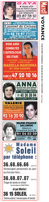 Publicité Voyance 1996