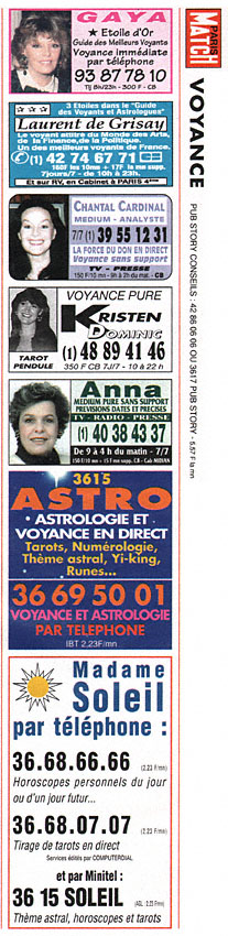 Publicité Voyance 1996