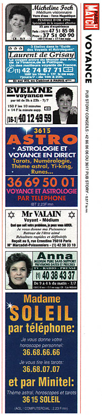 Publicité Voyance 1996