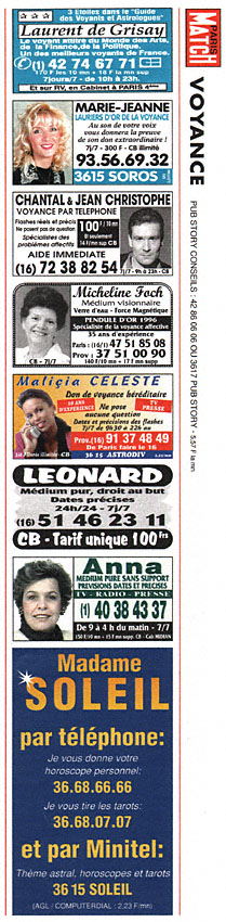Publicité Voyance 1996