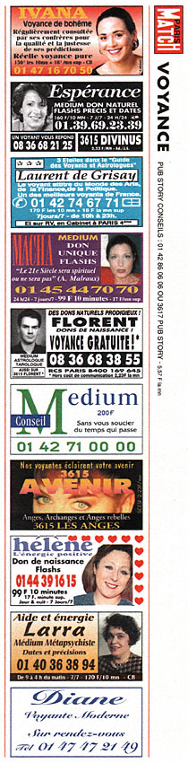 Publicité Voyance 1997