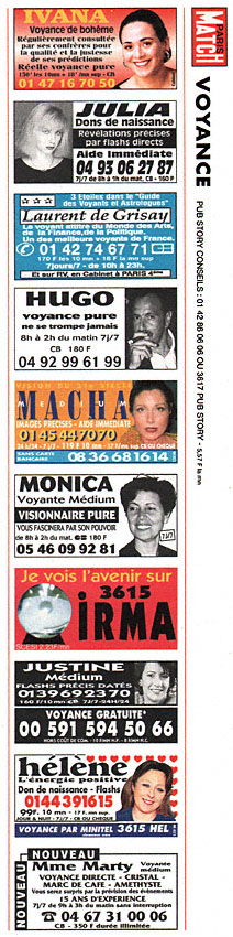 Publicité Voyance 1997