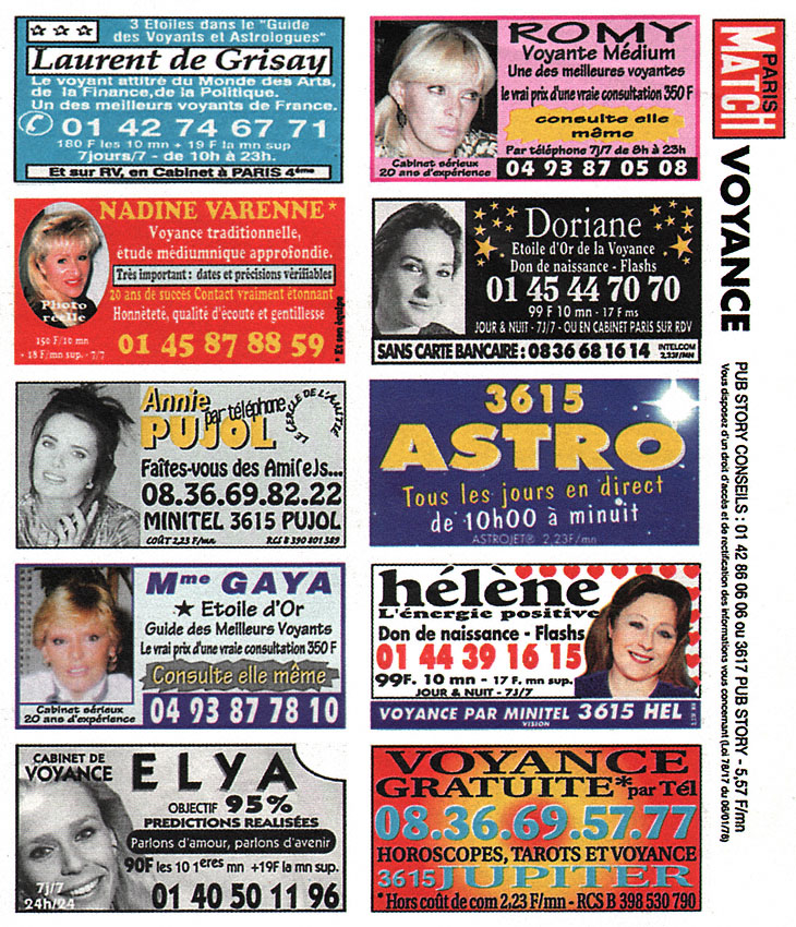 Publicité Voyance 1998